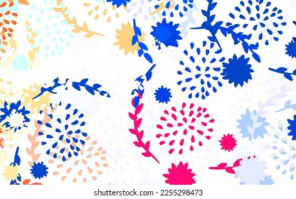 Light Orange vector doodle pattern with flowers Abstract illustration with flowers in doodles style. New template for your brand book.