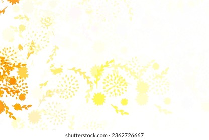 Light Orange vector doodle pattern with flowers Colorful illustration with flowers in doodle style. Textured pattern for websites, banners.
