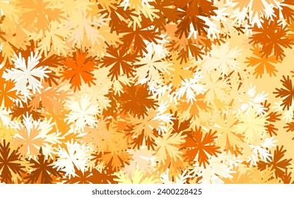 Light Orange vector doodle pattern with flowers. Doodle illustration of flowers in Origami style. New template for your design.