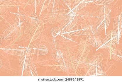 Light Orange vector doodle pattern with leaves. leaves on elegant natural pattern with gradient. Colorful pattern for kid's books.