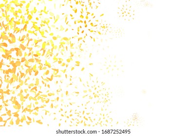 Light Orange vector doodle template with leaves. Glitter abstract illustration with doodles and leaves. Textured pattern for websites, banners.