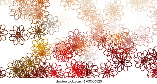 Planta de doodle vectorial claro con flores. Ilustración con flores coloridas abstractas con gradiente. Diseño inteligente para folletos, libros.