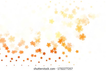 Light Orange vector doodle template with flowers. Glitter abstract illustration with flowers. New template for your design.