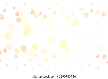 Light Orange vector doodle texture with flowers. Modern abstract illustration with flowers. Hand painted design for web, leaflets.