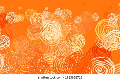 Light Orange vector doodle texture with roses. Sketchy doodle flowers on white background. Elegant pattern for your brand book.