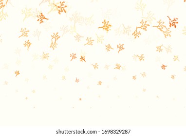 Light Orange vector elegant pattern with sakura. Abstract illustration with leaves, branches in doodles style. Brand new style for your business design.