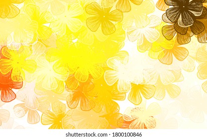 Light Orange vector elegant pattern with flowers Brand new colored illustration with flowers. Template for backgrounds of cell phones.