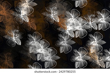 Light Orange vector elegant pattern with flowers. Illustration with colorful abstract doodle flowers. New template for your design.
