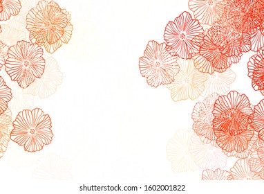 Light Orange vector elegant template with leaves. Brand new colored illustration with flowers. New design for your business.