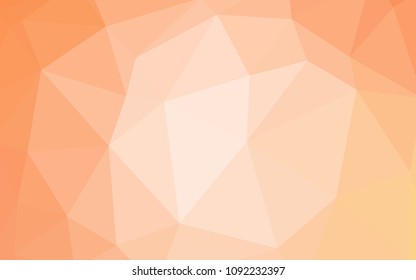 Light Orange vector gradient triangles texture. Shining polygonal illustration, which consist of triangles. A completely new design for your leaflet.