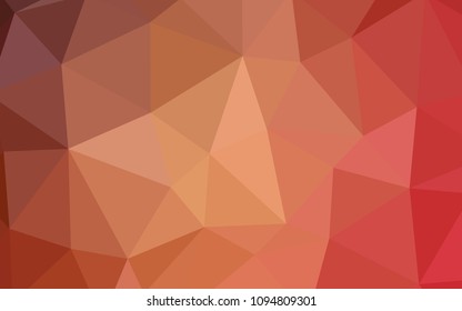 Light Orange vector gradient triangles template. Glitter abstract illustration with an elegant triangles. A completely new design for your leaflet.