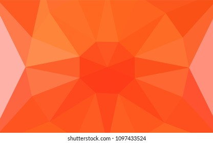 Light Orange vector gradient triangles texture with a gem in a centre. Colorful illustration with gradient. Template for cell phone's backgrounds.