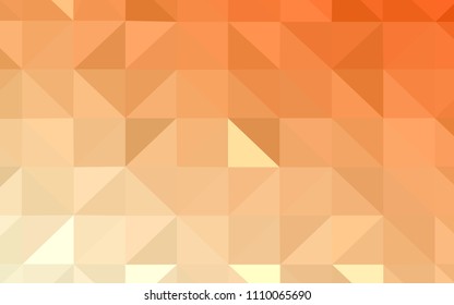 Light Orange vector gradient triangles pattern. Geometric illustration in Origami style with gradient.  Polygonal design for your web site.