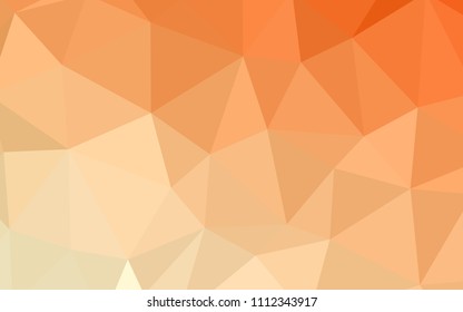 Light Orange vector gradient triangles texture. Colorful illustration in polygonal style with gradient. Pattern for a brand book's backdrop.