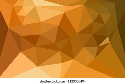 Light Orange vector gradient triangles texture with a heart in a centre. Triangular geometric sample with gradient.  A completely new design for your leaflet.