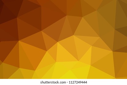 Light Orange vector gradient triangles template. Triangular geometric sample with gradient.  A completely new design for your leaflet.