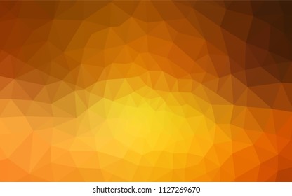 Light Orange vector gradient triangles pattern. Triangular geometric sample with gradient.  Brand new style for your business design.