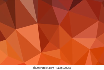 Light Orange vector gradient triangles pattern. Shining polygonal illustration, which consist of triangles. Brand new design for your business.