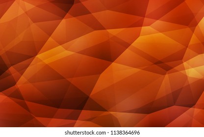 Light Orange vector gradient triangles texture. Geometric illustration in Origami style with gradient.  Textured pattern for your backgrounds.