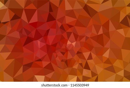 Light Orange vector gradient triangles template. Colorful illustration in abstract style with triangles. A completely new design for your leaflet.