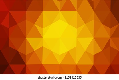 Light Orange vector gradient triangles pattern. Shining colorful illustration with triangles. A completely new design for your leaflet.