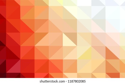 Light Orange vector gradient triangles texture. Creative illustration in halftone style with triangles. Triangular pattern for your design.