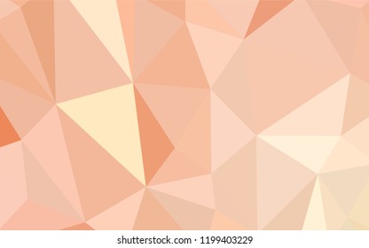Light Orange vector gradient triangles pattern. Glitter abstract illustration with an elegant triangles. Polygonal design for your web site.
