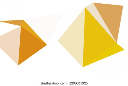 Light Orange vector gradient triangles texture. Triangular geometric sample with gradient.  A completely new design for your leaflet.