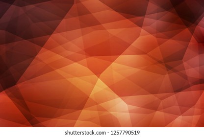 Light Orange vector gradient triangles pattern. Shining polygonal illustration, which consist of triangles. Best triangular design for your business.