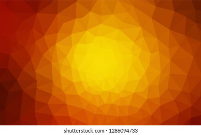 Light Orange vector gradient triangles texture. Geometric illustration in Origami style with gradient.  Textured pattern for your backgrounds.