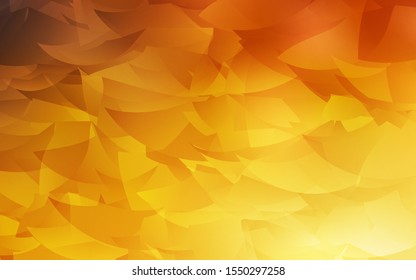 Light Orange vector gradient triangles pattern. A sample with polygonal shapes. Brand new style for your business design.