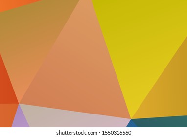 Light Orange vector gradient triangles template. Geometric illustration in Origami style with gradient.  Brand new style for your business design.
