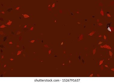 Light Orange vector hand painted texture. Glitter abstract illustration with leaves. The textured pattern for website.