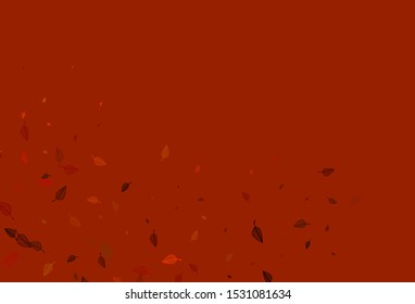 Light Orange vector hand painted pattern. Abstract leaves with gradient on simple background. Doodle design for your web site.