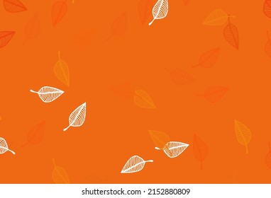 Light Orange vector hand painted texture. Modern geometrical abstract illustration with leaves. Hand painted design for wrapping, wallpaper.
