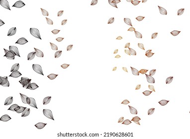 Light Orange vector hand painted background. Creative illustration in simple style with leaves. Completely new design for your business.