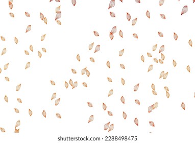 Light Orange vector hand painted pattern. Colorful abstract illustration with leaves in doodle style. New template for your brand book.