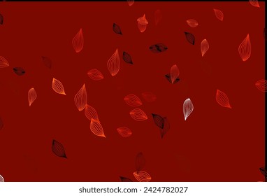 Light Orange vector hand painted texture. Shining colorful illustration with leaves in doodle style. New template for your brand book.