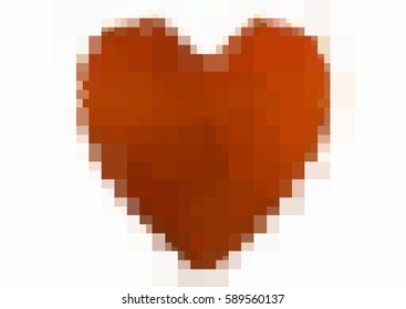Light Orange vector heart isolated on white background. Geometric rumpled rectangular low poly origami style gradient graphic illustration. Polygonal design for your business.