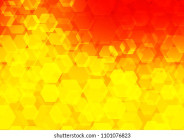 Light Orange vector hexagon mosaic background. Brand new colored illustration in blurry style with gradient. A completely new design for your business.