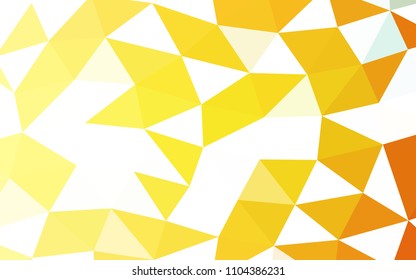 Light Orange vector hexagon mosaic triangle mosaic. Triangular geometric sample with gradient.  The textured pattern can be used for background.