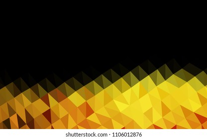 Light Orange vector hexagon mosaic template. Modern geometrical abstract illustration with gradient. Triangular pattern for your business design.