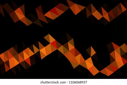 Light Orange vector hexagon mosaic texture. A vague abstract illustration with gradient. The best triangular design for your business.