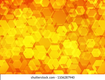 Light Orange vector hexagon mosaic background. Creative geometric illustration in Origami style with gradient. The textured pattern can be used for background.