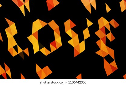 Light Orange vector hexagon mosaic template. A sample with polygonal shapes. The best triangular design for your business.