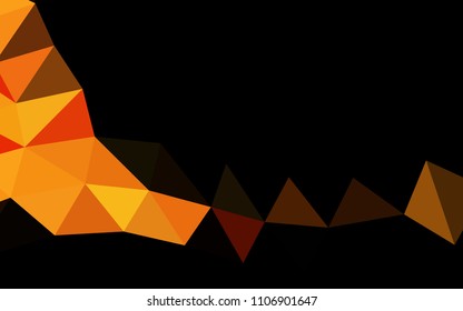 Light Orange vector hexagon mosaic triangle mosaic. A vague abstract illustration with gradient. Brand new design for your business.