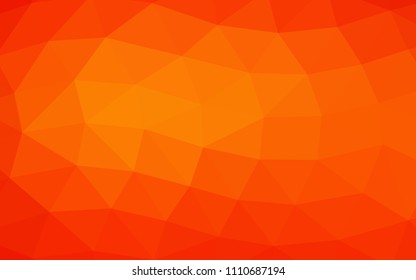 Light Orange vector hexagon mosaic triangle mosaic. Shining colored illustration in a Brand new style. The best triangular design for your business.