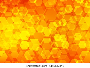 Light Orange vector hexagon mosaic template. Colorful illustration in abstract style with gradient. A new texture for your design.