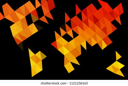 Light Orange vector hexagon mosaic template. A vague abstract illustration with gradient. The textured pattern can be used for background.