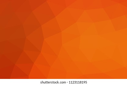 Light Orange vector hexagon mosaic triangle mosaic. Creative geometric illustration in Origami style with gradient. The completely new template can be used for your brand book.